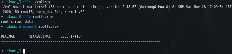 vmlinuz and rootfs info